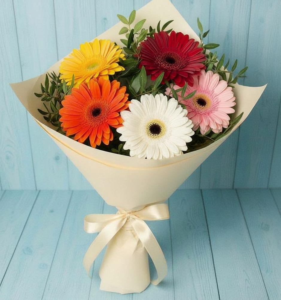 Букет цветов из: Герберы в Богандинском