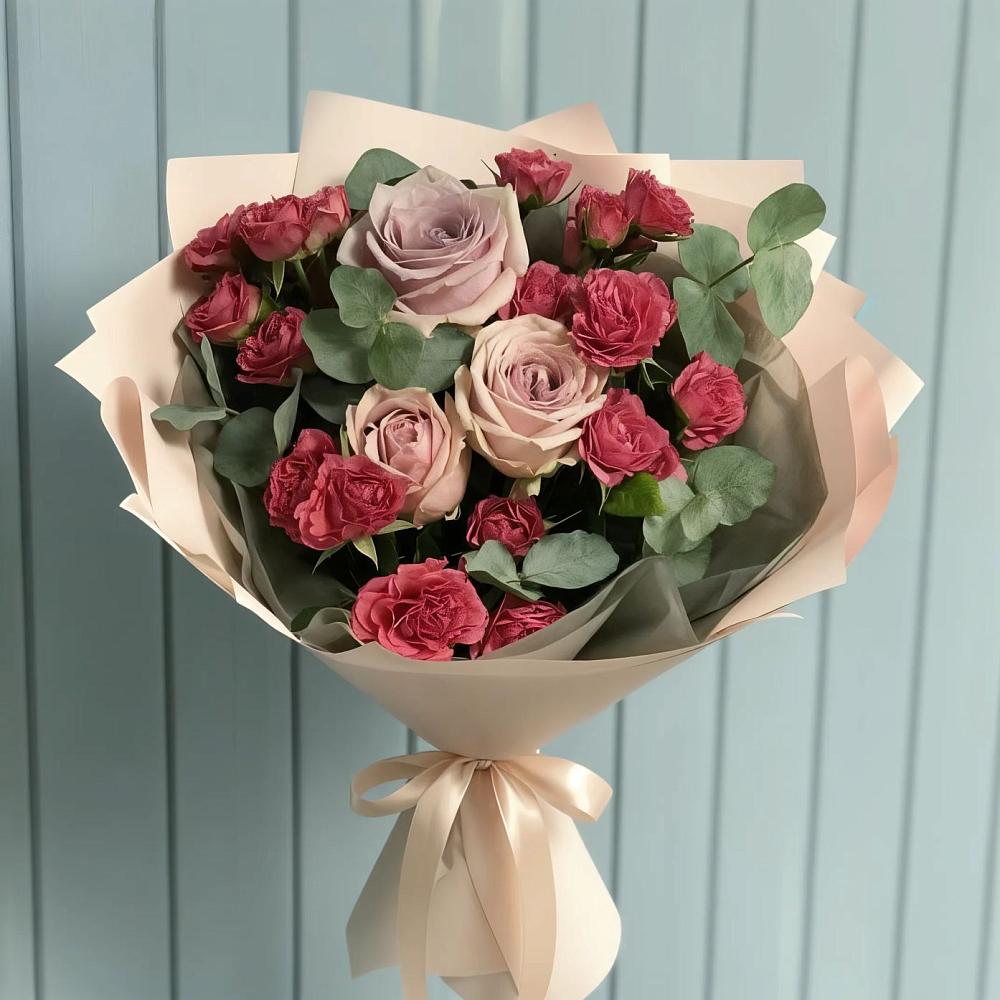 Букет цветов из: Гвоздики и Розы в Богандинском