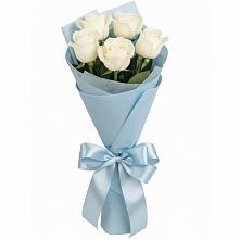 Букет 5 Белых роз Проуд в Богандинском