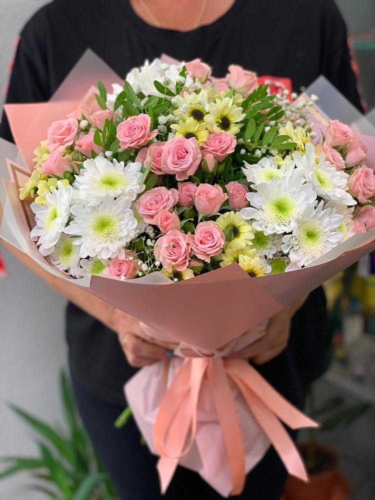 Букет цветов из: Розы и Хризантемы в Богандинском