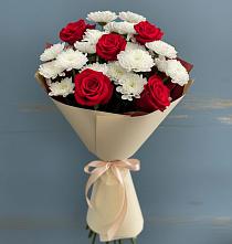 Букет цветов из:  Розы и Хризантемы в Богандинском