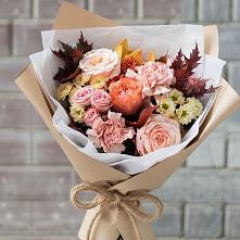 Букет цветов из:  Гвоздики, Хризантемы и Розы в Богандинском
