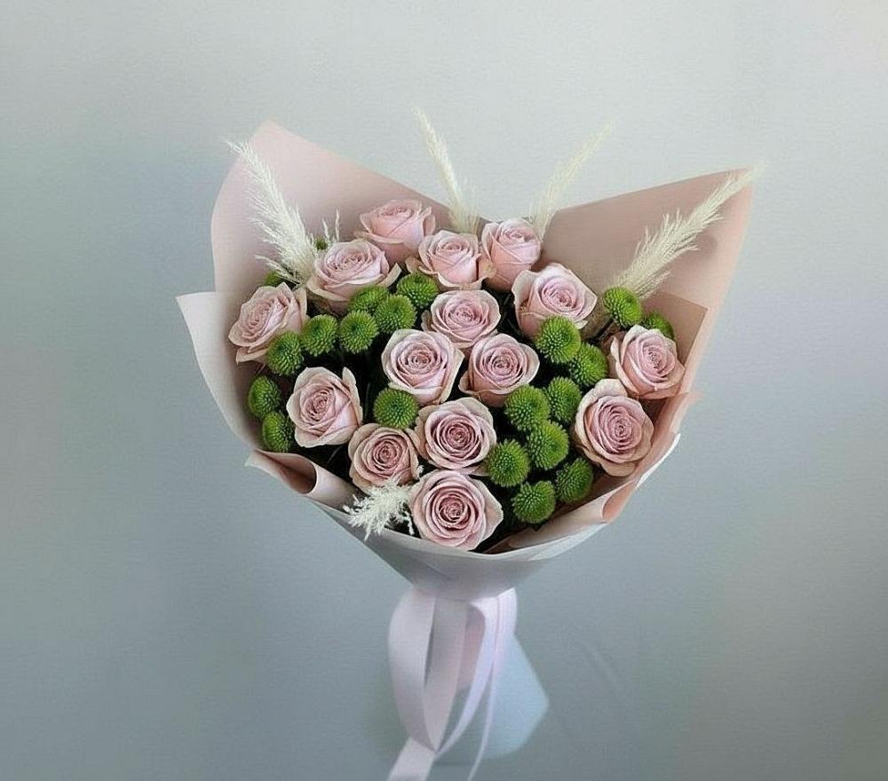 Букет цветов из: Розы и Хризантемы в Богандинском