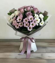 Букет цветов из:  Хризантемы и Розы #REPLACE_PRED# Богандинском