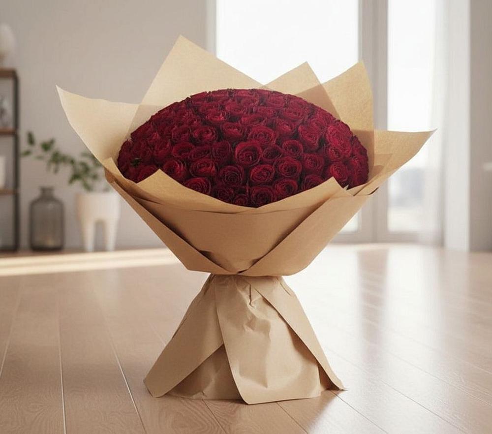 Букет 101 Красная роза в Богандинском