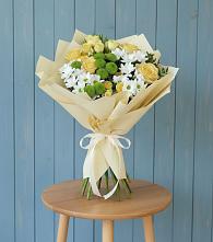 Букет цветов из:  Хризантемы и Розы в Богандинском