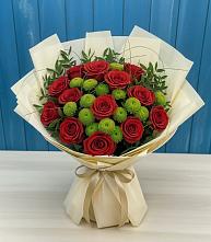 Букет цветов из:  Розы и Хризантемы в Богандинском