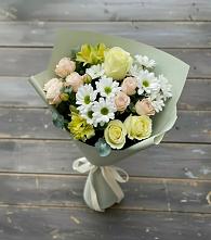 Букет цветов из:  Альстромерии, Розы и Хризантемы в Богандинском