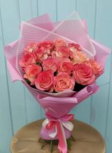 Букет 15 Розовых роз Равель #REPLACE_PRED# Богандинском