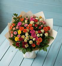 Букет Микс из разноцветных кустовых роз #REPLACE_PRED# Богандинском